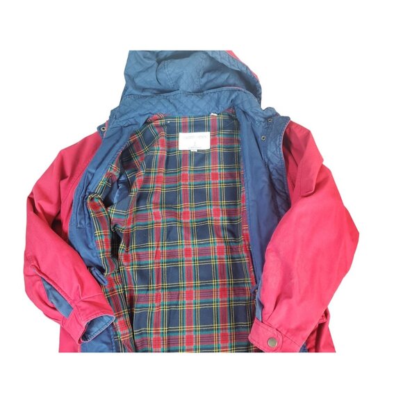 London Fog Limited Edition Women's Red & Blue‎ Hooded Jacket - Picture 4 of 5